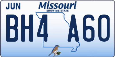 MO license plate BH4A6O