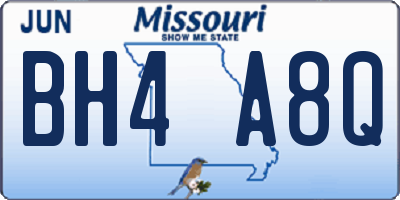 MO license plate BH4A8Q