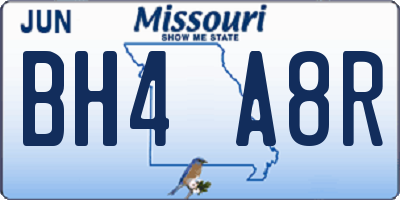 MO license plate BH4A8R