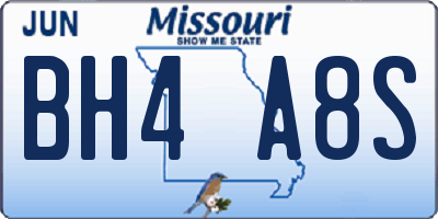 MO license plate BH4A8S