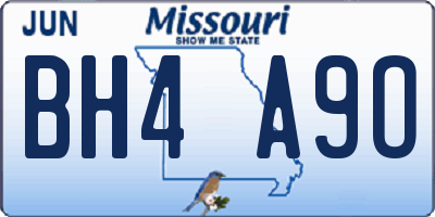 MO license plate BH4A9O