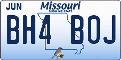 MO license plate BH4B0J