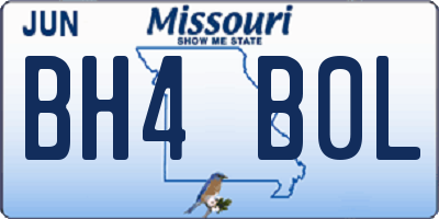 MO license plate BH4B0L
