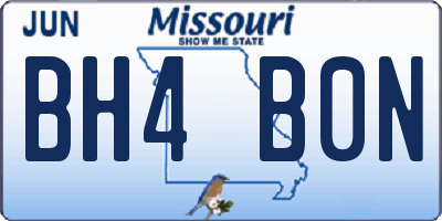 MO license plate BH4B0N