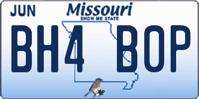 MO license plate BH4B0P