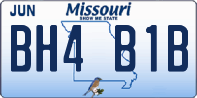 MO license plate BH4B1B