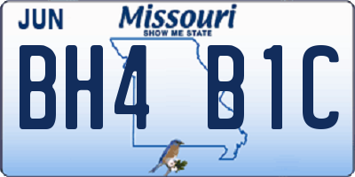 MO license plate BH4B1C