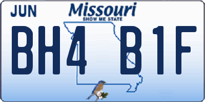 MO license plate BH4B1F