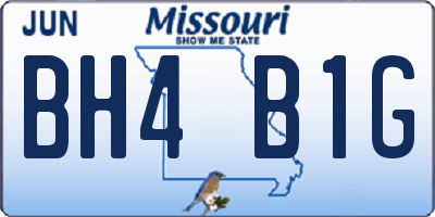 MO license plate BH4B1G