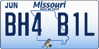 MO license plate BH4B1L