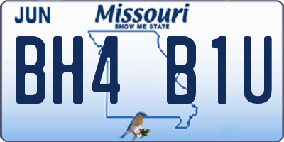 MO license plate BH4B1U