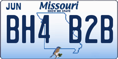 MO license plate BH4B2B