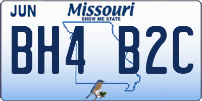MO license plate BH4B2C