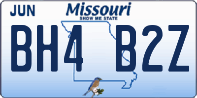 MO license plate BH4B2Z