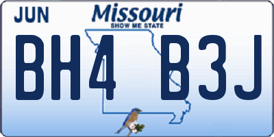 MO license plate BH4B3J