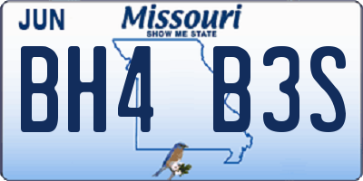 MO license plate BH4B3S