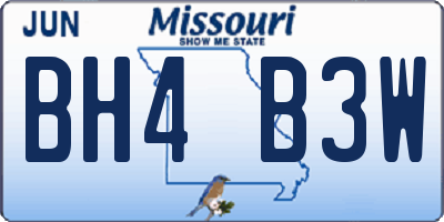 MO license plate BH4B3W