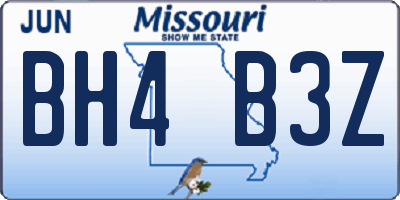 MO license plate BH4B3Z