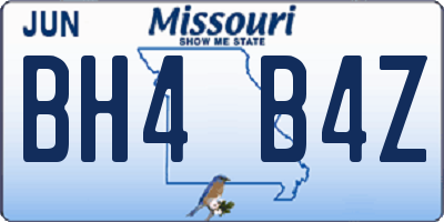 MO license plate BH4B4Z