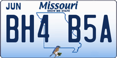 MO license plate BH4B5A