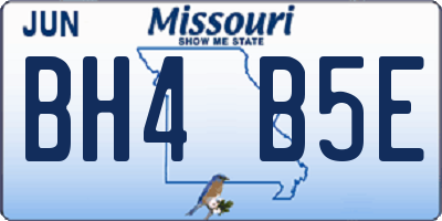 MO license plate BH4B5E
