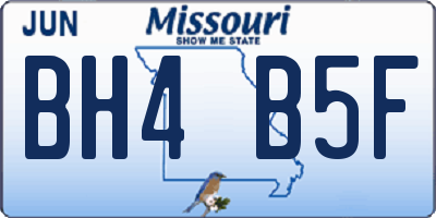 MO license plate BH4B5F