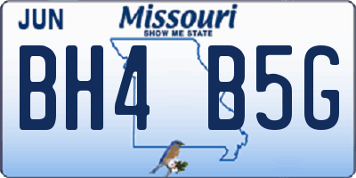 MO license plate BH4B5G