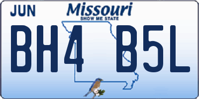 MO license plate BH4B5L