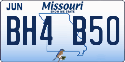 MO license plate BH4B5O