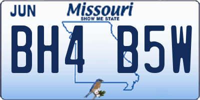 MO license plate BH4B5W