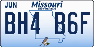 MO license plate BH4B6F