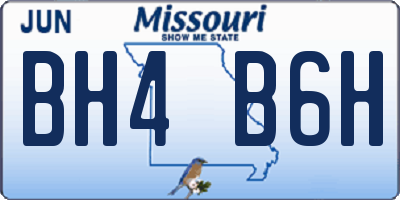 MO license plate BH4B6H