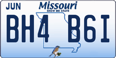 MO license plate BH4B6I