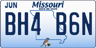 MO license plate BH4B6N