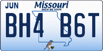 MO license plate BH4B6T