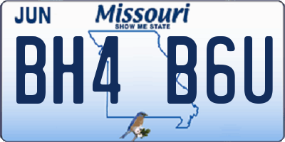MO license plate BH4B6U