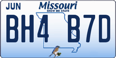 MO license plate BH4B7D
