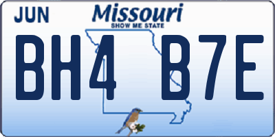 MO license plate BH4B7E