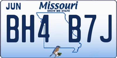 MO license plate BH4B7J