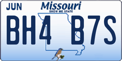 MO license plate BH4B7S