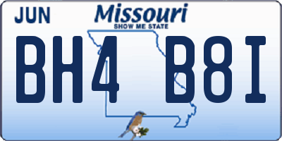 MO license plate BH4B8I