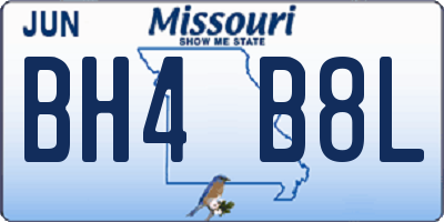 MO license plate BH4B8L
