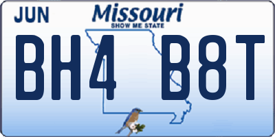MO license plate BH4B8T