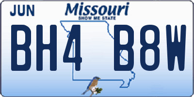 MO license plate BH4B8W