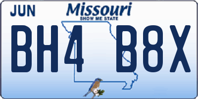 MO license plate BH4B8X
