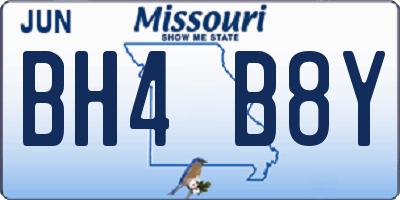 MO license plate BH4B8Y