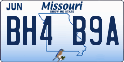 MO license plate BH4B9A