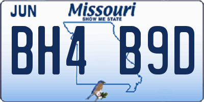 MO license plate BH4B9D