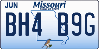 MO license plate BH4B9G