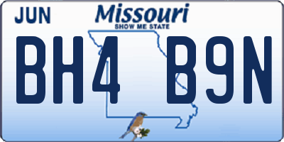 MO license plate BH4B9N